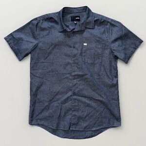 Men’s Hurley Short Sleeve Woven Button Up Size Large Dark Navy